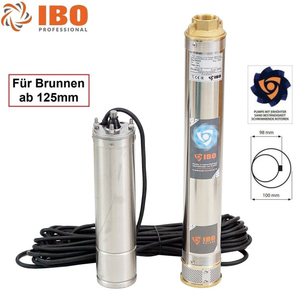 Tiefbrunnenpumpe 400V Starkstrom 4" 1,1kW 10,3bar 5520L/H