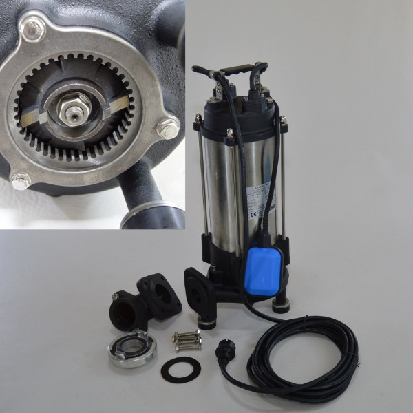 Fäkalienpumpe Tauchpumpe Schmutzwasserpumpe 2" 1,8kW m. Zerkleinerer
