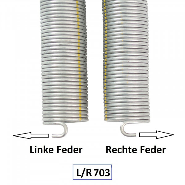 2 Stück Torsionsfeder R703 + L703 / L22 R22 für Hörmann Garagentorfeder Torfeder