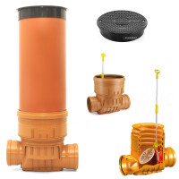 Kontrollschacht Revisionsschacht DN400 Rückstauklappe 2x Ø160 mm Abwasserschacht Kontrollschacht Revisionsschacht DN400 Rückstauklappe 2x Ø160 mm Abwasserschacht