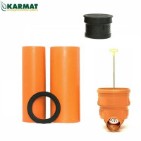 Kontrollschacht Revisionsschacht DN400 Rückstauklappe 2x DN160 Abwasserschacht Teleskopschacht Kontrollschacht Revisionsschacht DN400 Rückstauklappe 2x DN160 Abwasserschacht Teleskopschacht