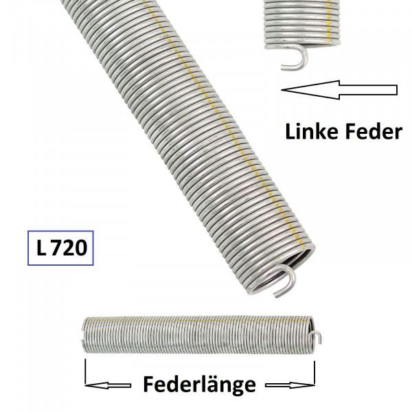 1 Stück Torsionsfeder L720 für Hörmann Garagentor Garagentorfeder Torfeder