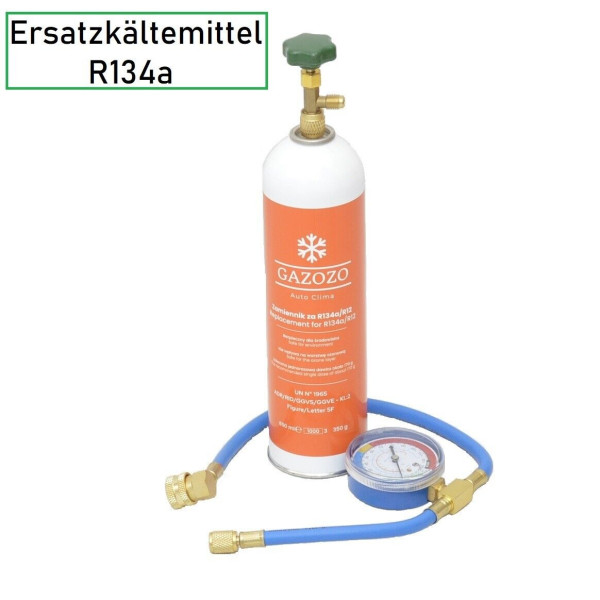 Befüllset Autoklima Ersatz Kältemittel R134a 650ml/350g für Auto Klimaanlage