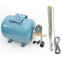 Hauswasserwerk 100L Tiefbrunnenpumpe 6bar 2700L/h Pumpensteuerung + Trockenlaufschutz Hauswasserwerk 100L Tiefbrunnenpumpe 6bar 2700L/h Pumpensteuerung + Trockenlaufschutz