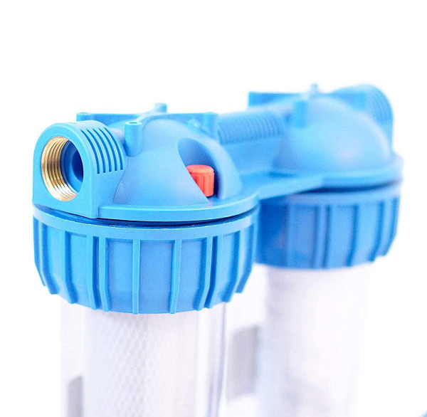 5/10 Zoll Wasserfilter Vorfilter-System – Für Hauswasser, Zisterne, Brunnen, 1 Zoll Anschluss