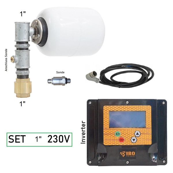 Inverter Pumpensteuerung f. konstanten Druck für Pumpen 230V 0,37kW - 2,2kW + Inverter 1"