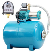 Hauswasserwerk 100L + Pumpe 1300W INOX + Pumpensteuerung Trockenlaufschutz Hauswasserwerk 100L + Pumpe 1300W INOX + Pumpensteuerung Trockenlaufschutz