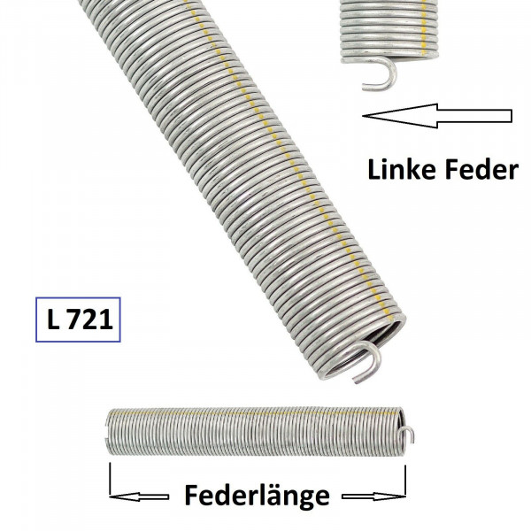 1 Stück Torsionsfeder L721 für Hörmann Garagentor Garagentorfeder Torfeder