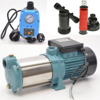 Gartenpumpe Kreiselpumpe 1300W 6000 L/h 5,5 bar + Vorfilter + Pumpensteuerung Gartenpumpe Kreiselpumpe 1300W 6000 L/h 5,5 bar + Vorfilter + Pumpensteuerung