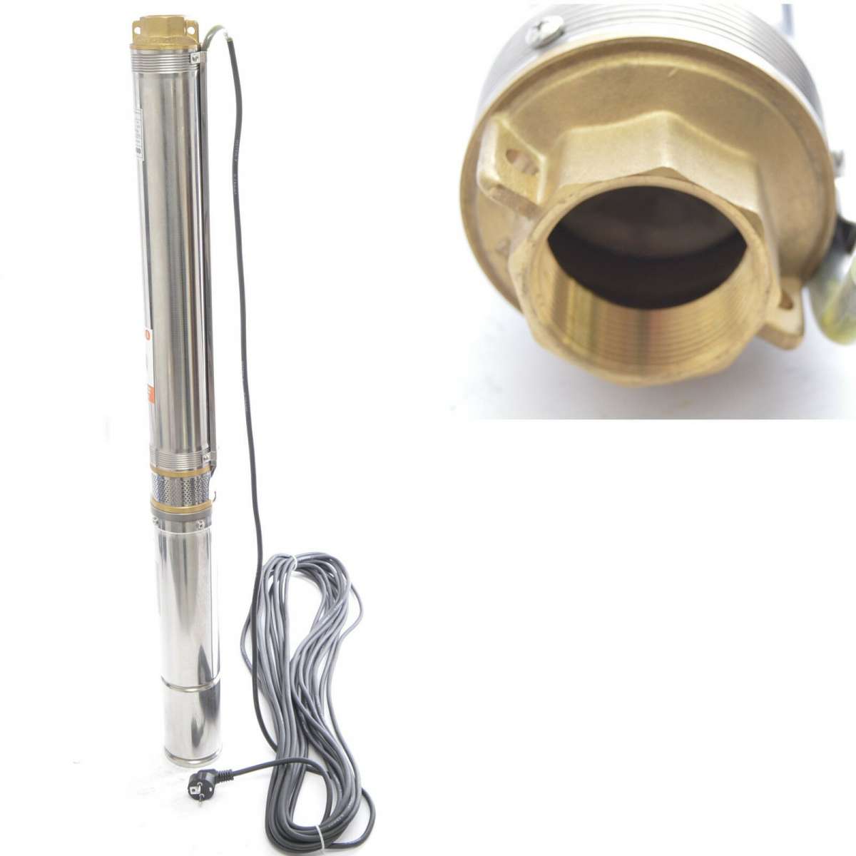 Tiefbrunnenpumpe Sandverträglich - 3,5 Zoll, 7,3bar, 4200L/h Mit 20m Kabel