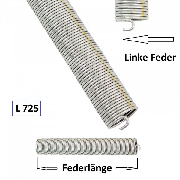 1 Stück Torsionsfeder L725 / R36 für Hörmann Garagentor Garagentorfeder Torfeder