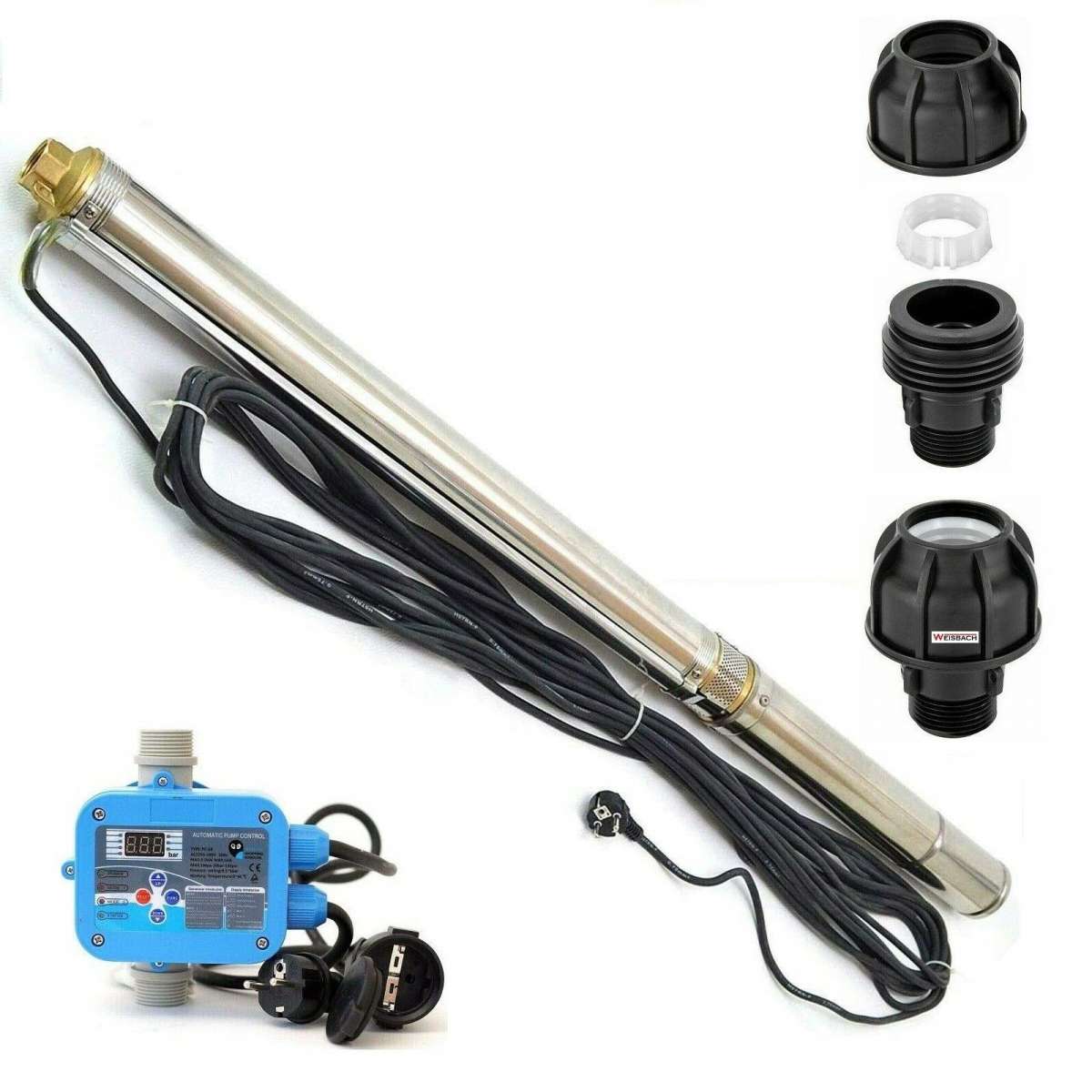 Robuste Tiefbrunnenpumpe 4SRM316 4 Zoll - Sandverträglich Bis 5%, 1,1 KW, 5520 L/h, 10,2 Bar Für Haus & Garten