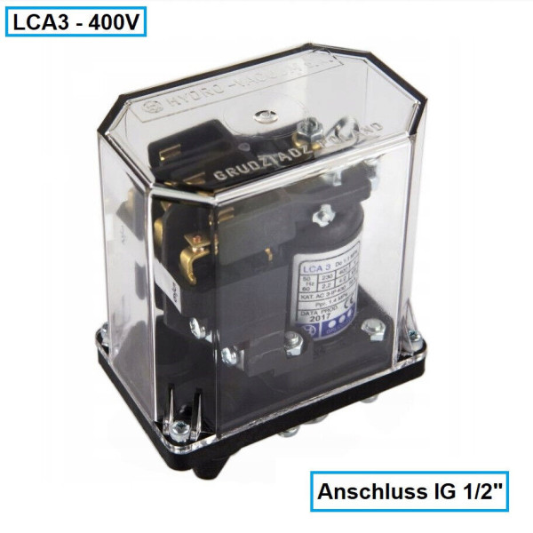 400V - LCA3 - Druckschalter für Luft, Wasser, ÖL - Abschaltdruck bis 11bar