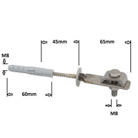 Blitzschutz Tiefeneder Zubehör - Leitunshalter kurz aus Edelstahl M8 Blitzschutz Tiefeneder Zubehör - Leitunshalter kurz aus Edelstahl M8