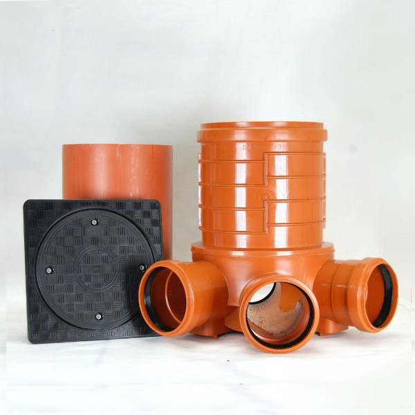 KG Schacht DN300 - Komplett SET- Schachtboden DN300/DN160 - Steigrohr - Deckel