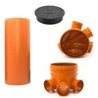 KG Schacht DN 400 Komplett SET Rohr Kanal Entwässerung mehrf. KG Schacht DN 400 Komplett SET Rohr Kanal Entwässerung mehrf.