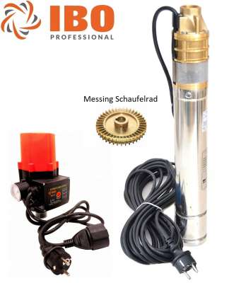 DAMBAT Tiefbrunnenpumpe SQIBO750 – 750 W, 2400 L/h, 11,5 Bar, 3 Zoll (74 Mm), V2A-Edelstahl, Für Garten Und Brunnen