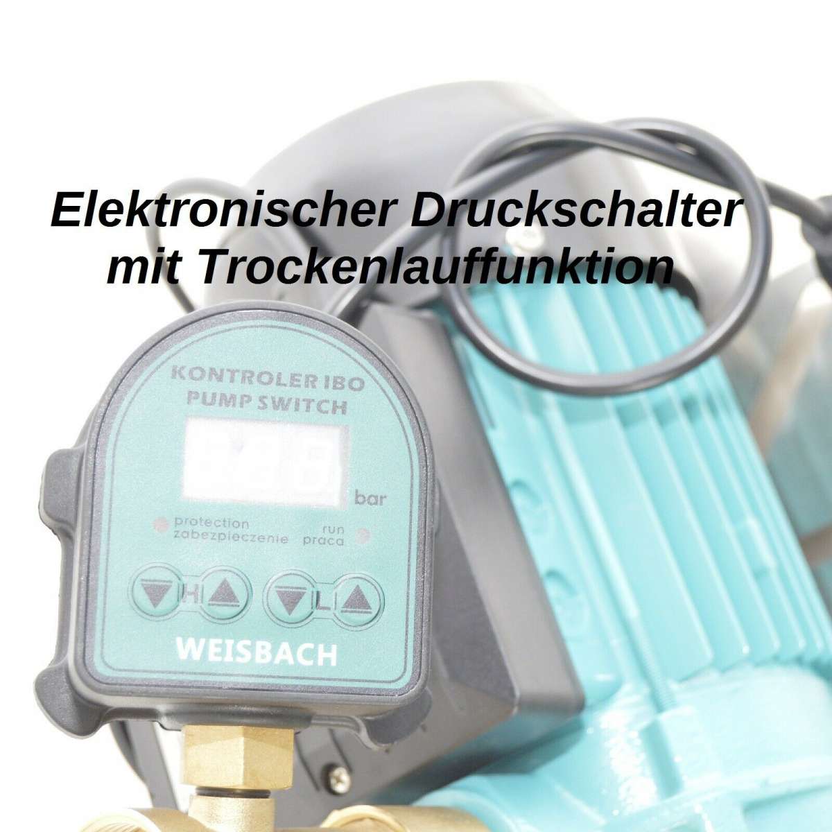 Produktbild von IBO MHI 1300 Gartenpumpe / Hauswasserwerk – 1300 W, 6000 L/h, 5,5 Bar, Edelstahl, Selbstansaugend – Für Brunnen & Bewässerung