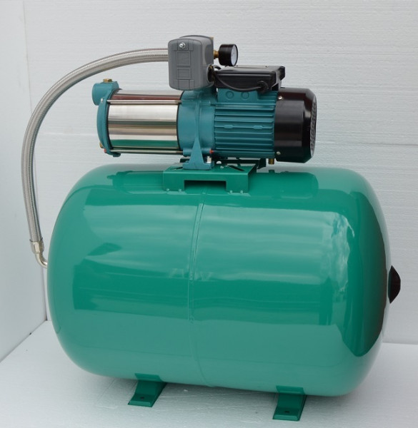 Hauswasserwerk 100 Liter mit Pumpe 1300Watt INOX Edelstahl mit Druckschalter