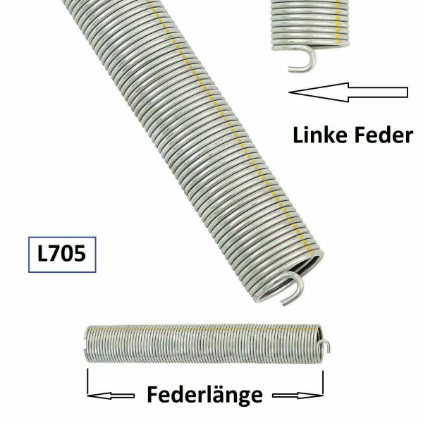 1 Stück Torsionsfeder L705 / L25 für Hörmann Garagentor Garagentorfeder Torfeder