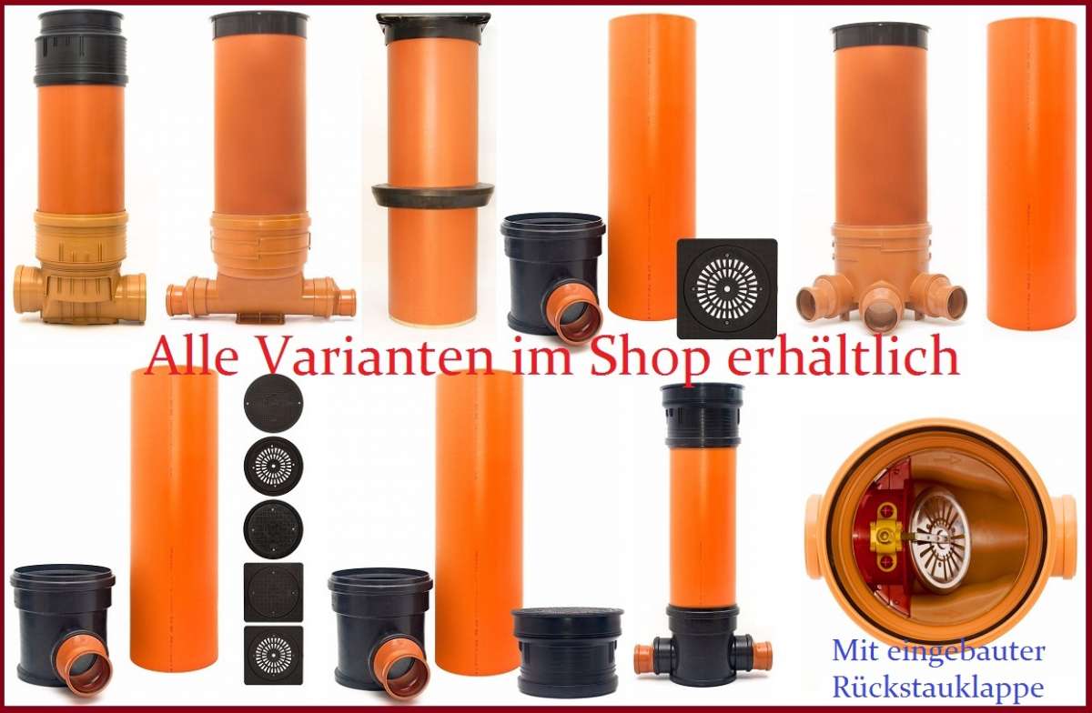 Produktbild von KG-Rohr DN315 Mit Schachtdeckel A15 – 0,5m Oder 1m, PVC-U, Für Schmutz- & Regenwasser, Inkl. Kindersicherung (2x Edelstahlschrauben)