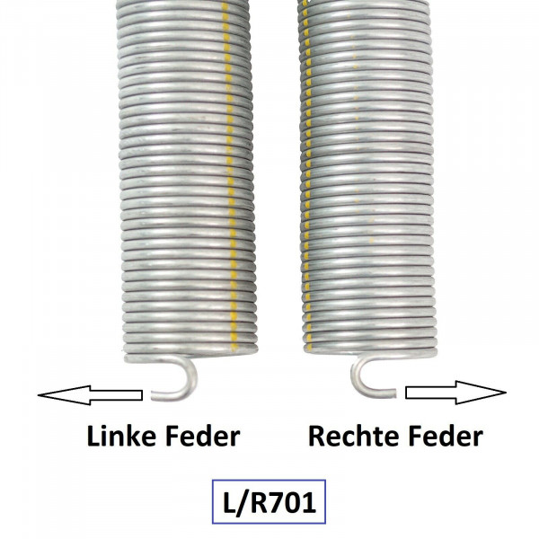 2 Stück Torsionsfeder R701 + L701 / L20 R20 für Hörmann Garagentorfeder Torfeder
