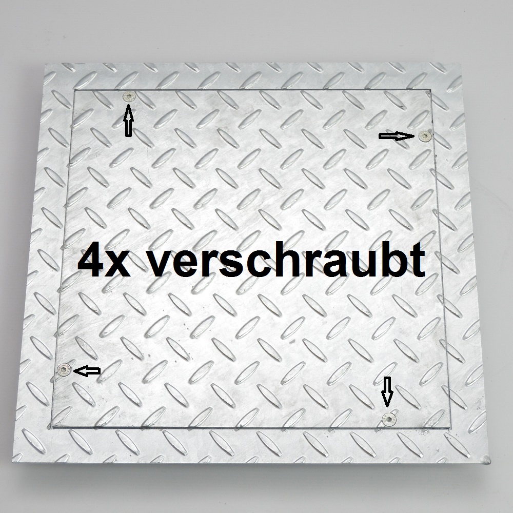 Stahl Schachtabdeckung verzinkt, verschraubt Einbaumaß 30x30 cm