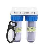 10" Doppelfilter Wasserfilter System Hauswasser Zisterne Brunnen Pumpe 1" 10" Doppelfilter Wasserfilter System Hauswasser Zisterne Brunnen Pumpe 1"