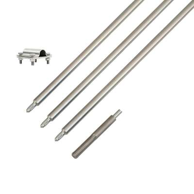 Tiefenerder-Set V4A – 3x 1,5 M Erdungsstangen 20 Mm Mit Kreuzerderklemme, Für PV-Anlagen Tiefenerder-Set V4A – 3x 1,5 M Erdungsstangen 20 Mm Mit Kreuzerderklemme, Für PV-Anlagen